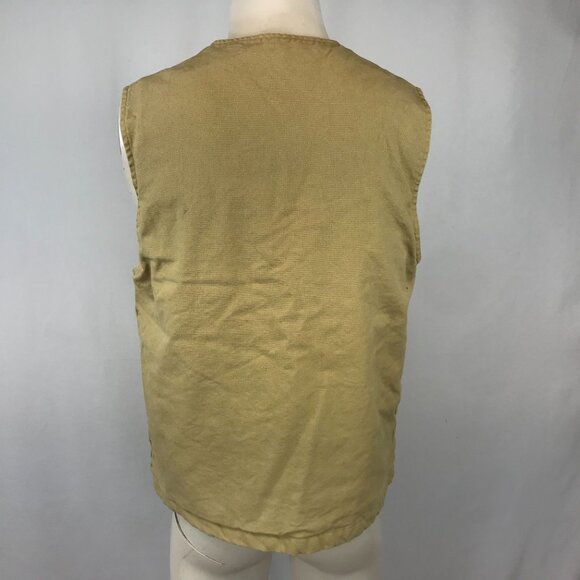 PACSUN ~ MENS SMALL ~ TAN CANVAS FULL ZIP LINED VEST CHORE COAT CARGO - Picture 5 of 7